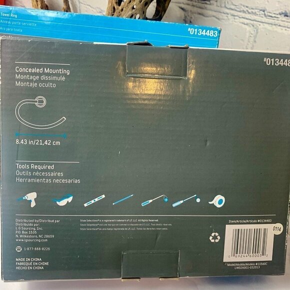 2 Style Selections ATHENS Chrome Finish Towel Rings - Picture 5 of 5